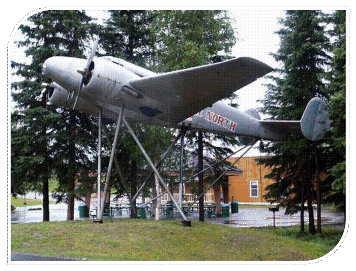 Plane in front of Pioneer Park Air Museum